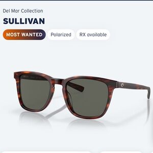 COSTA DEL MAR Sullivan Sunglasses Matte Tortoise Gray 580G lenses